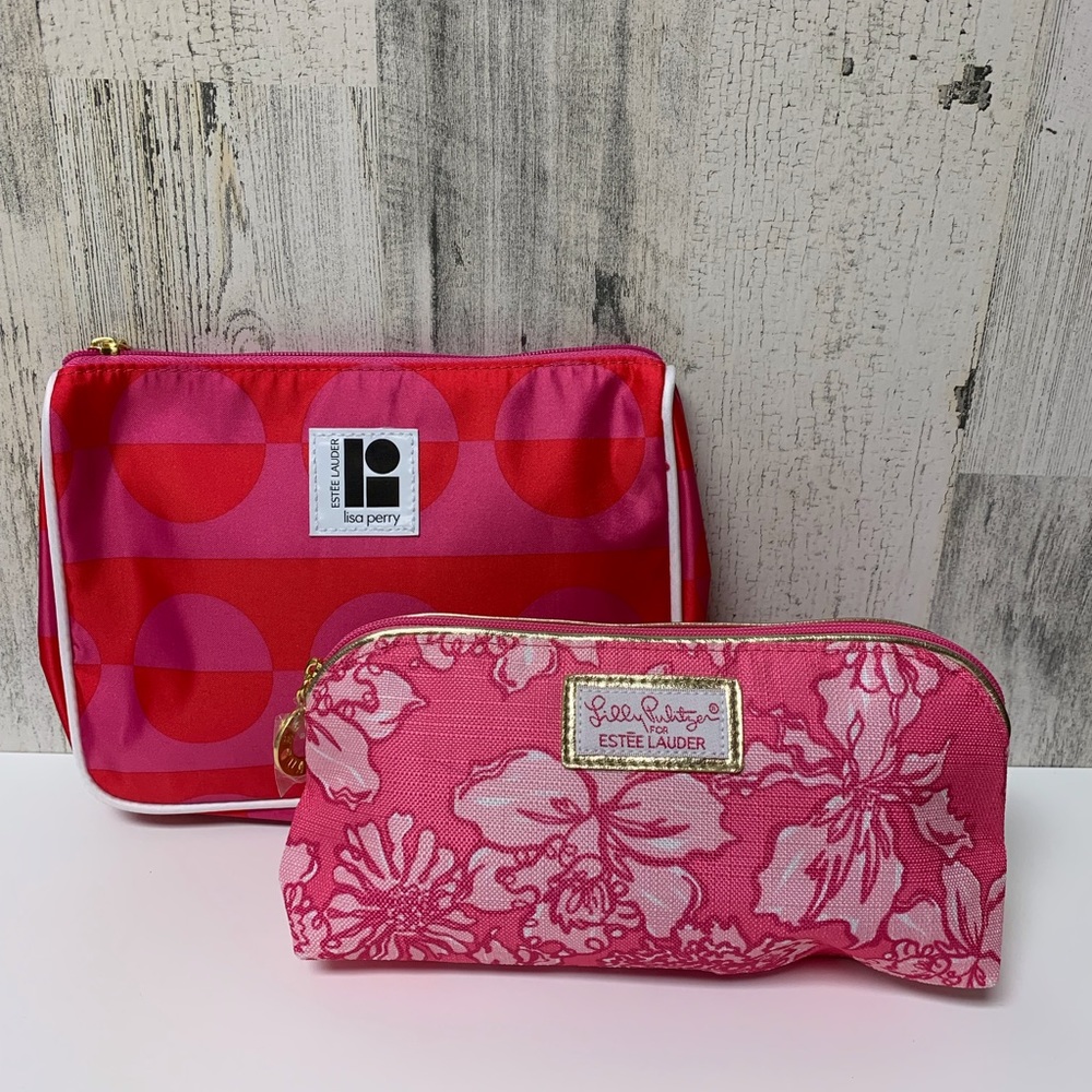 NWOT Lilly Pulitzer Pink Cosmetic Makeup Bag Bundle